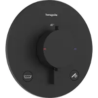 Hansgrohe Ecostat Comfort S thermostaatkraan, inbouwmodel, voor 2 aansluitingen, met geïntegreerde beveiligingscombinatie volgens EN1717, matzwart