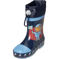 Playshoes Regenlaarzen 'Die Maus Weltraum' marine / lichtblauw / oranje / roestrood