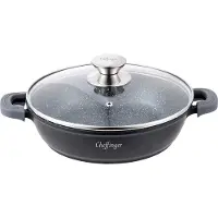 Cheffinger - Gietaluminium braadpan + deksel - afneembare