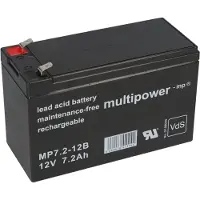Multipower MP7,2-12B Loodaccu 12 V 7.2 Ah Loodvlies (AGM) (b x h x d) 65 x 102 x 151 mm Contactpolen Onderhoudsvrij, Geringe zelfontlading, VDS-certificering