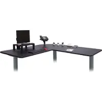 Mendler Tafelblad -D40 voor hoekbureau, bureaublad, 90° MVG-gecertificeerd ~ zwart
