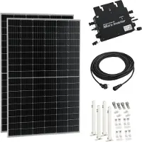 Pro-Tec Balkoninstallatie voor zonne-energie 'Brusson' met beugel, 800W + omvormer + 10 meter kabel