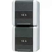 JUNG 822 NA W AP/WD - Dubbele stopcontacten, verticaal, met aanduiding, accessoires, stroomtoevoer