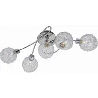 LINDBY Plafondlamp Ticino, dimbaar, chroom / zilver, Hal, metaal, Modern, plafondlamp