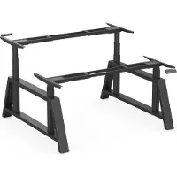Worktrainer - OakDesk Dubbel Zit Sta Bureau - Hoogte 73,5 - 137,5 cm - Breedte 107,5 - 180 cm - Zwart/Zwart - Memory Bediening - In Hoogte Verstelbaar Bureau Duo Onderstel - Elektrisch Frame