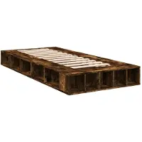 vidaXL Bedframe bewerkt hout gerookt eikenkleurig 90x200 cm