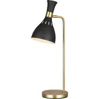 Elstead Lighting LED Tafellamp Joan | 1X E27 Max 60W | Midnight Black / Burnished Brass