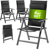 Casaria Tuinstoel Bern Premium 4 Stuks Antraciet