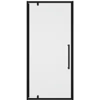 Vente-unique Draaibare douchedeur van matzwart metaal - Industriële stijl - 80 x 195 cm - TAMRI