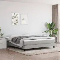 Syfax Pocketveermatras medium king 193x203x20 cm stof lichtgrijs
