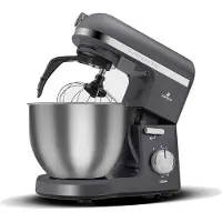 Karaca Mastermaid Chef Pro Keukenchef met twee armen 1500W Space Gray, Shiny Cream, 1500W, 5 L Mixer, Keukenmachine, Snelheidsinstelling, Deeghaak, Kloppen, Kneden en mengen