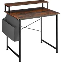 TecTake - Bureau Everett - 80 cm breed - met plank en organizer - computertafel - donkerbruin - 404662