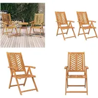vidaXL Tuinstoelen 2 st verstelbaar massief acaciahout - Tuinstoel - Tuinstoelen - Tuin Stoel - Buitenstoel