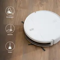 Sinji Smart Robotstofzuiger met Laadstation – Draadloos dweilrobot - Geschikt voor huisdierharen - App Besturing & Planning, Wit