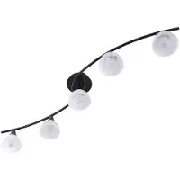 LINDBY Plafondlamp , Della, dimbare, Zwart, Woonkamer, Glas, Landhuis / Rustiek