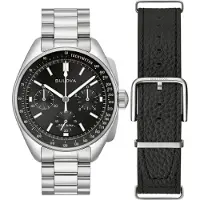 Bulova Lunar Pilot Heren Zilver Horloge 96K111