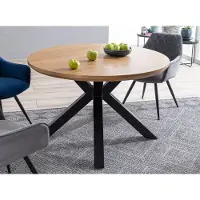 Feldmann-Wohnen Eettafel, keukentafel, model Ritmo, 120x120x75 cm, eikenhout, zwart