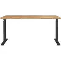Germania GW-Mailand Hoogteverstelbaar Zit-sta-bureau Bruin Eiken T-Voet 1,600 (B) x 800 (D) x 1,200 (H) mm Spaanplaat, metaal