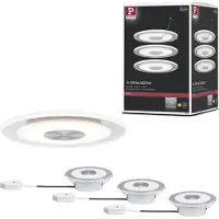 Paulmann Premium LED-inbouwlamp Whirl Basisset rond 120 mm 3x4,9W 3x180lm 230V dimbaar 3000K Alu gedraaid, Satijn