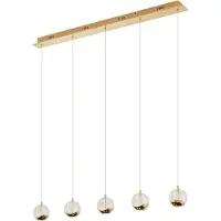 LUCANDE Hanglampe , Hayley, Doorzichtig, Woonkamer, Glas, Modern