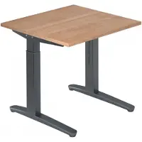 Hjh OFFICE PRO XTRA XB 8 GG - Walnoot 80 x 80 Tafelhoogte I In hoogte verstelbaar