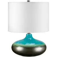 Elstead Lighting LED Tafellamp Laguna | 1X E27 Max 60W | Turquoise and Graphite Glaze