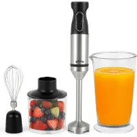 Goliving Staafmixer Set 5-in-1 - Hakmolen - Maatbeker - Garde - 1000W - Vaatwasserbestendige Accessoires - RVS - Zwart