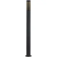 LINDBY tuinpadverlichting Statius, antraciet/helder, ijzer, 100 cm Statius, zwart, metaal, Modern