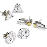 Harry Potter Oorstekerset - Symbols - zilverkleurig | Maat Standard