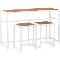 Beliani AVETRANA - Tuinset 2-zits - Wit/Lichthout - Staal