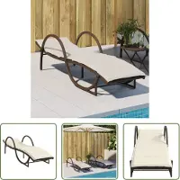 The Living Store Lounge Stoel - Ligbed - Ligbed met kussen 60x199x42 cm poly rattan bruin - Buitendecoratie - Tuinset - Relaxen