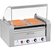 Royal Catering Hotdog Grill - 9 rollen - Warmhoudlade - Roestvrijstaal