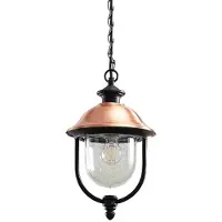 LINDBY buiten hanglamp Clint, metaal, zeewaterbestendig, E27 dimbaar, koper, Aluminium, Vintage