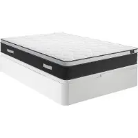 Vente-unique Set 160 x 200 cm bedbodem met opbergruimte, wit + hybride matras met pocketveren en vormgeheugen van 25 cm dik - ASTRIA Art Collection van YSMÉE