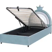 Beliani GRISETOT- Bed met opbergruimte - Blauw - 90 x 200 cm - Fluweel