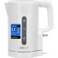 Clatronic Waterkoker, 1 liter | 900W | Vrij van BPA | Bediening met één hand | Waterniveau-indicator | Waterkoker | Oververhittingsbeveiliging | Model: WK 3834, wit
