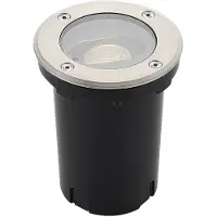 LUCANDE Ronde LED grondspot inbouwlamp Doris, roestvrij staal Doris, alu / grijs / zink, Aluminium, Modern, LED inbouwspot