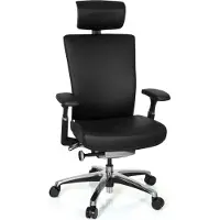 Hjh OFFICE NOVA | Leer - Professionele bureaustoel Zwart