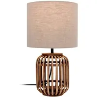 LINDBY Tafellampe , Marzanna, Hout, Woonkamer, Stof, Boho