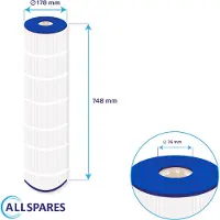 Allspares Waterfilter voor Zwembaden geschikt voor Hayward Star Clear CX1000RE / C1000 (Ø178x748mm)
