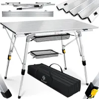 Kesser Campingtafel inklapbare Tafel - Vouwtafel voor Buiten en Camping 90 x 53 cm - Zilver
