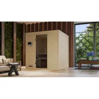 Karibu | Mojave Sauna | Antracietglas | Biokachel 9 kW Externe Bediening