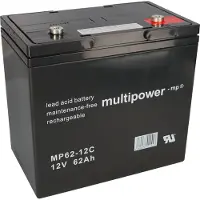 Multipower MPC62-12I Loodaccu 12 V 62 Ah Loodvlies (AGM) (b x h x d) 226 x 214 x 135 mm M6-schroefaansluiting Cyclusbestendig, Onderhoudsvrij, Geringe