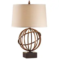 Elstead Lighting Tafellamp Spencer, crème / amber, Woon-/ Eetkamer, Textiel / Stof / Zijde, Tafellamp