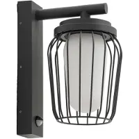 LUCANDE Wandlamp buiten met bewegingssensor Chandan, dimbaar, zwart, Aluminium, Modern