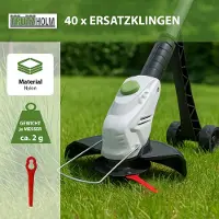 TRUTZHOLM Vervangingsmesjes Grastrimmer 40x - Heavy Duty Nylon Mesjes Gazontrimmer - Universeel Kunststof Mes Maaiers