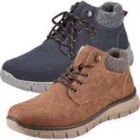 Rieker heren enkellaarsjes, veterschoen, korte laars, model B5632, maat: 42 EU, kleur: bruin