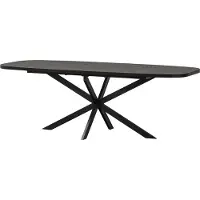 Woood Arros Eettafel Uitschuifbaar - Zwart - 75x180|220x90
