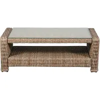 Ebuy24 Gram salontafel tuin met glasplaat, naturel.