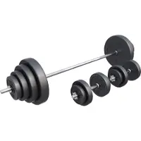 Gorilla Sports Lange halterset 100 kg Kunststof - 30 mm